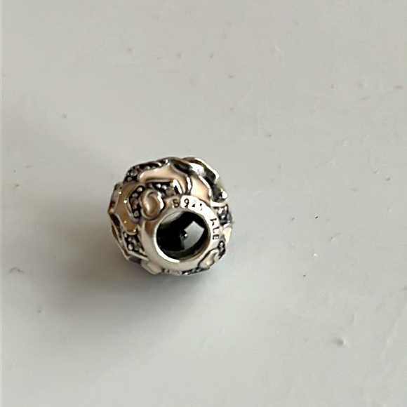 Pandora Sterling Silver “Delicate Rose” Pink Enamel Rose Charm - Picture 8 of 8